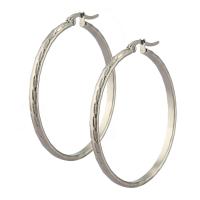 Stainless Steel Hoop Earring for woman original color Sold By Pair