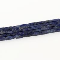 Sosalith Perle, Rechteck, poliert, DIY, blau, 4x13mm, verkauft per 39 cm Strang