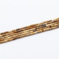 Natural Picture Jasper Beads, Column, polished, DIY, mixed colors, 2x4mm, Sold Per 39 cm Strand