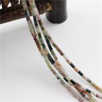 Perle agate indienne naturelle , pilier, poli, DIY, couleurs mélangées, 2x4mm, Vendu par 39 cm brin