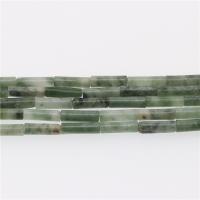 Jade Perlen, Lushan Jade, Zylinder, poliert, DIY, grün, 4x13mm, verkauft per 39 cm Strang