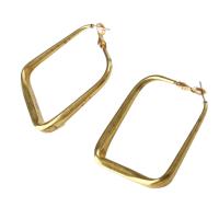 Brass Hoop Earring, for woman, original color, 43x43x5mm, Sold By PC