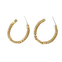 Brass Hoop Earring, Dome, for woman, original color, 34x30x2mm, Sold By PC