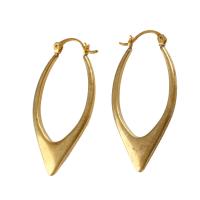 Brass Hoop Earring, for woman, original color, 42x20x3mm, Sold By PC