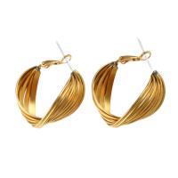 Brass Hoop Earring, for woman, original color, 38x29x12mm, Sold By PC