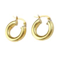 Brass Hoop Earring, Round, for woman, original color, 24x21x5mm, Sold By PC