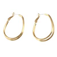 Brass Hoop Earring, for woman, original color, 40x29x7mm, Sold By PC