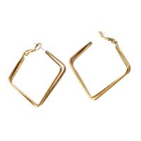 Brass Hoop Earring,  Square, for woman, original color, 31x33x3mm, Sold By PC