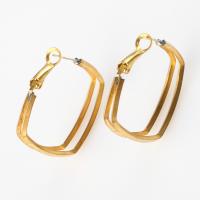 Brass Hoop Earring, for woman, original color, 30x30x6mm, Sold By PC