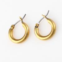 Brass Hoop Earring, Round, for woman, original color, 18x15x3mm, Sold By PC