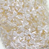 Perle acrylique, Noeud papillon, DIY, blanc, 15x10x3mm, 250PC/sol, Vendu par sol