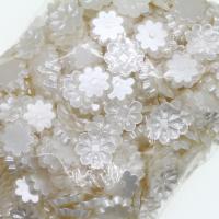 Acrylique calotte de perle, fleur, DIY, blanc, 14x12x3mm, 250PC/sol, Vendu par sol