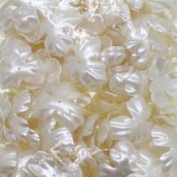 Ακρυλικό Χάντρα Cap, Λουλούδι, DIY, λευκό, 18x14x5mm, 166PCs/G, Sold Με G