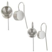 Stainless Steel Hook Earwire, Round, DIY & different size for choice, original color, Sold By Pair
