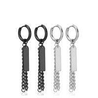 Huggie Hoop Drop Earring, Stainless Steel, plated, fashion jewelry & for woman, more colors for choice, Sold By Pair