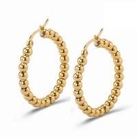 Stainless Steel Hoop Earring plated fashion jewelry & for woman golden Sold By Pair