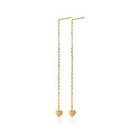 Stainless Steel Drop Earring, Heart, 18K gold plated, fashion jewelry & for woman, Sold By Pair