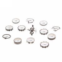 Stainless Steel Finger Ring plated 13 pieces & fashion jewelry & Unisex Sold By Set