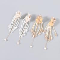Fashion Fringe Earrings, Tibetan Style, with ABS Plastic Pearl & Resin, fashion jewelry & for woman, more colors for choice, Sold By Pair