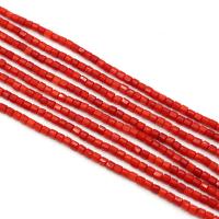 Natural Coral Beads, irregular, DIY & faceted, red, 3.50x4mm, Sold Per Approx 38 cm Strand