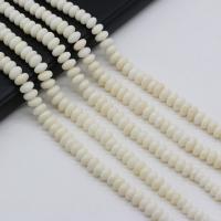 Perles en corail naturel, abaque, DIY, blanc, 5-9mm, Vendu par Environ 38 cm brin