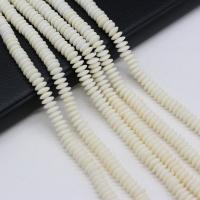 Perles en corail naturel, abaque, DIY, blanc, 2.50x7mm, Vendu par Environ 38 cm brin