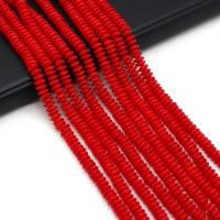 Natural Coral Beads, Abacus, DIY, red, 3x5mm, Sold Per Approx 38 cm Strand