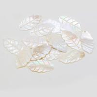 Shell Pendants, Freshwater Shell, Leaf, Carved, DIY, white, 19x40mm, Sold By PC