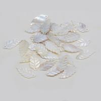 Shell Pendants, Freshwater Shell, Leaf, Carved, DIY, white, 12x26mm, Sold By PC