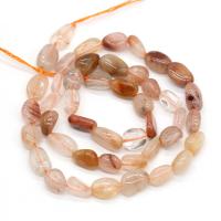 Natürlicher Quarz Perlen Schmuck, Rutilated Quarz, Unregelmäßige, DIY, gemischte Farben, 6-8mm, verkauft per ca. 38 cm Strang