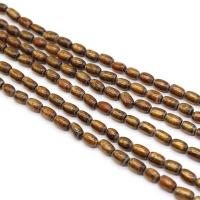 Perles en corail naturel, ovale, DIY, doré, 5x9-6x10mm, Vendu par Environ 38 cm brin