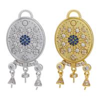 Brass Pendant Findings plated micro pave cubic zirconia Sold By PC