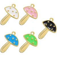 Brass Jewelry Pendants, mushroom, 18K gold plated, enamel, more colors for choice, 11x15.50mm, Hole:Approx 1mm, Sold By PC