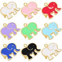 Brass Jewelry Pendants, Elephant, 18K gold plated, enamel, more colors for choice, 18x16mm, Hole:Approx 1.5mm, Sold By PC
