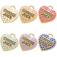 Brass Heart Pendants, 18K gold plated, enamel, more colors for choice, 23x25mm, Hole:Approx 3.5mm, Sold By PC