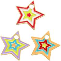 Brass Jewelry Pendants Star 18K gold plated enamel Approx 3.5mm Sold By PC