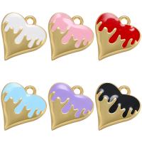 Brass Heart Pendants, 18K gold plated, enamel, more colors for choice, 14.50x16mm, Hole:Approx 1.8mm, Sold By PC
