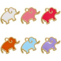 Brass Jewelry Pendants, Elephant, 18K gold plated, enamel, more colors for choice, 13.50x10mm, Hole:Approx 1mm, Sold By PC