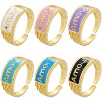 Brass Cuff Finger Ring, 18K gold plated, Adjustable & enamel, more colors for choice, 20x7.80mm, Inner Diameter:Approx 17mm, Sold By PC