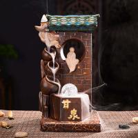Backflow Incense Burner, Porcelain, plated, for home and office & durable, 210x107x105mm, Sold By PC