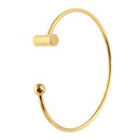 acier inoxydable bracelet manchette, pour femme, doré, 6*12mm,3mm, Diamètre intérieur:Environ 59mm, Vendu par PC