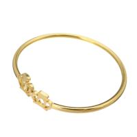 aço inoxidável abertura da pulseira, Coroa, para mulher, dourado, 13*11mm,3mm, Diametro interno:Aprox 57mm, vendido por PC