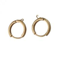 Messing Huggie Hoop Earring zoeken, Ronde, DIY, gouden, 12x11x2mm, Verkocht door PC
