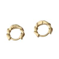 Messing Huggie Hoop Earring, Ronde, voor vrouw, gouden, 8x9x3mm, Verkocht door PC