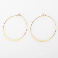 Brass Hoop Earring Components Round for woman original color Sold By PC