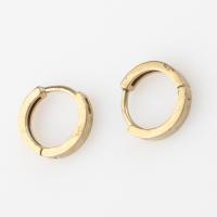 Brass Huggie Hoop Earring, Round, for woman, original color, 10x10x2mm, Sold By PC
