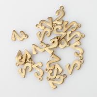 Μενταγιόν Brass Κοσμήματα, Ορείχαλκος, Αριθμός, DIY, αρχικό χρώμα, 11x6x1mm, Sold Με PC