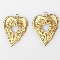 Brass Heart Pendants DIY & hammered original color Sold By PC