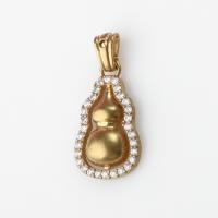 Cubic Zirconia Micro Pave Brass Pendant, Calabash, micro pave cubic zirconia, original color, 25x15x5mm, Sold By PC