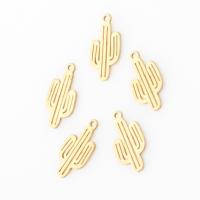 Brass Jewelry Pendants, Opuntia Stricta, DIY, golden, 14x6x1mm, Sold By PC